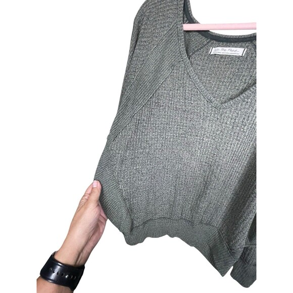 FREE PEOPLE Womens Santa‎ Clara V-Neck Thermal Sweater Top Ferngully Size XS - Picture 6 of 13